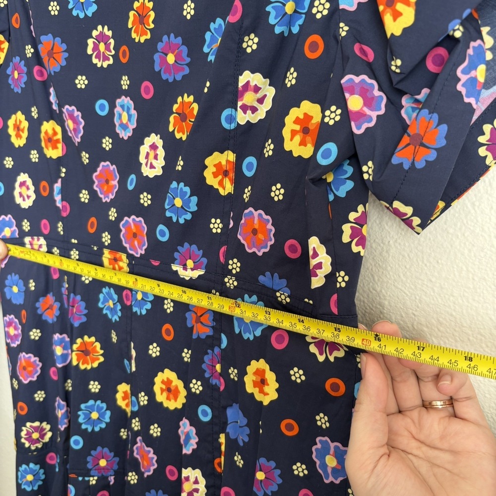 NWT LHD Glades Black Floral Collared Maxi Midi Shirt Dress Sz 8 Retro Graphic - Picture 15 of 15